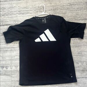 Adidas Black Tee with White Logo